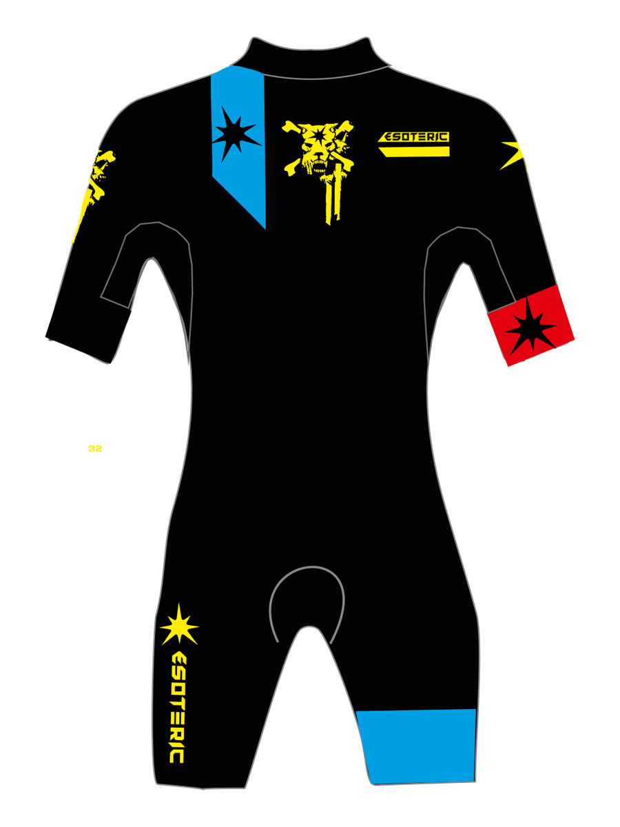 Гидрокостюм Esoteric MadDog 3/2  Blue/Red Shorty