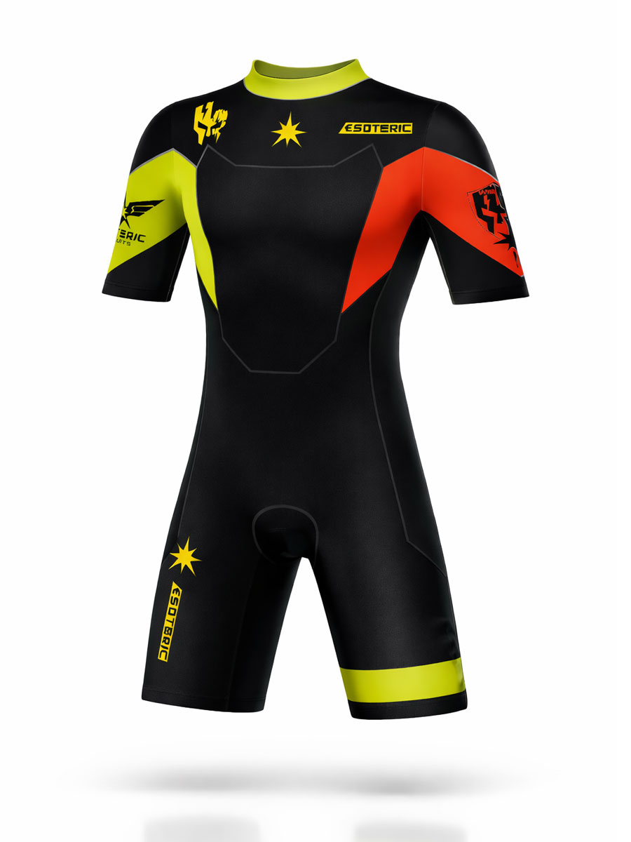 Гидрокостюм Esoteric Warrior 3mm  Lime/Red Shorty