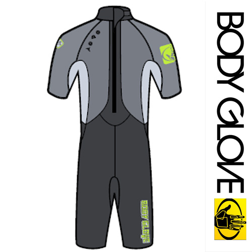 Гидрокостюм Body Glove Pro3 2/1 Springsuit Shorty Grey/Lime