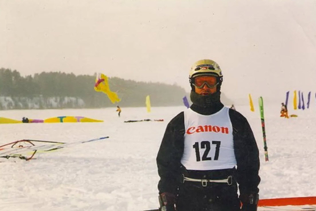 Владимир Бобылев первый чемпионат мира по зимнему кайтбордингу WISSA Финляндия 2000 год.